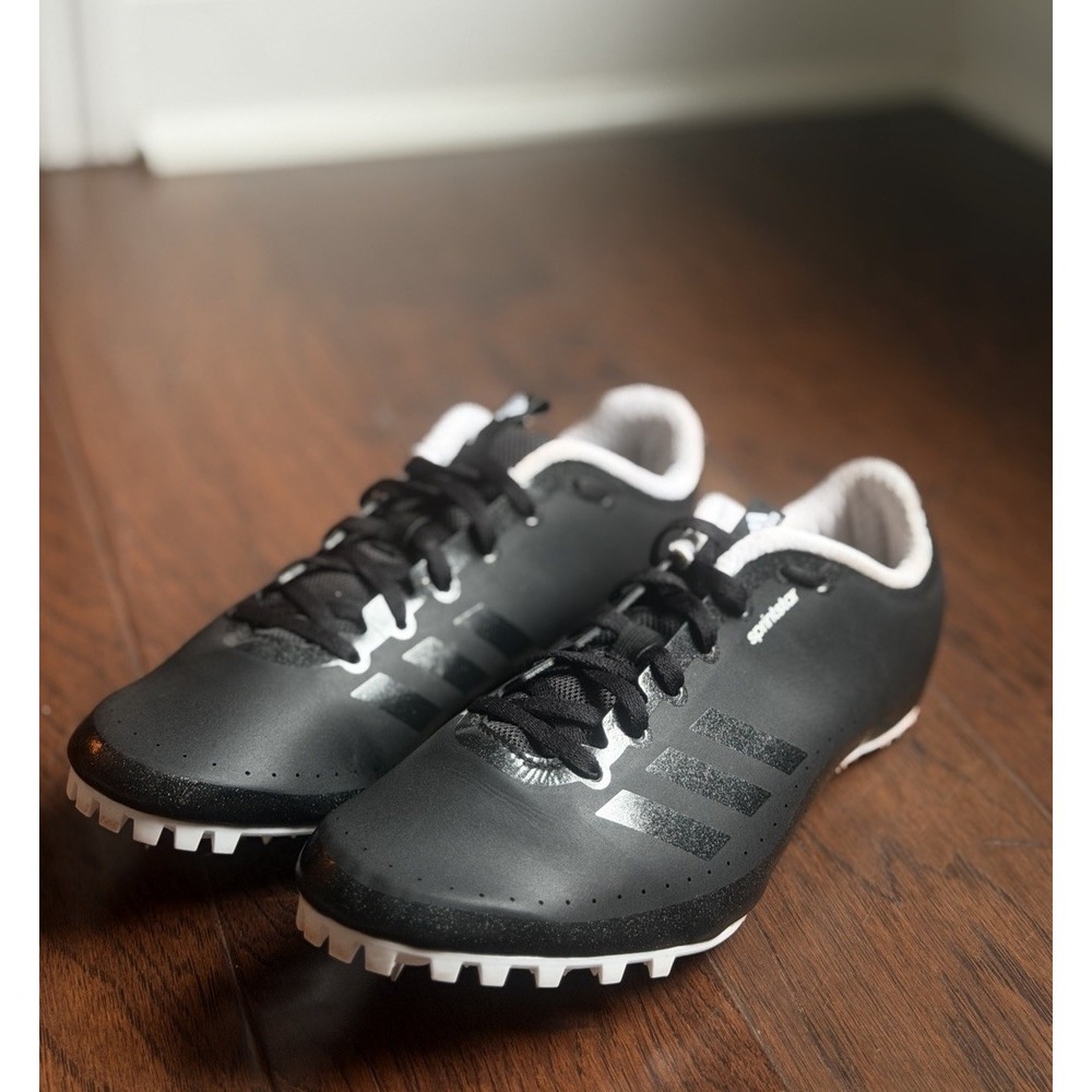 adidas Sprintstar Track Spikes B37502 Black White Men's 8.5 New